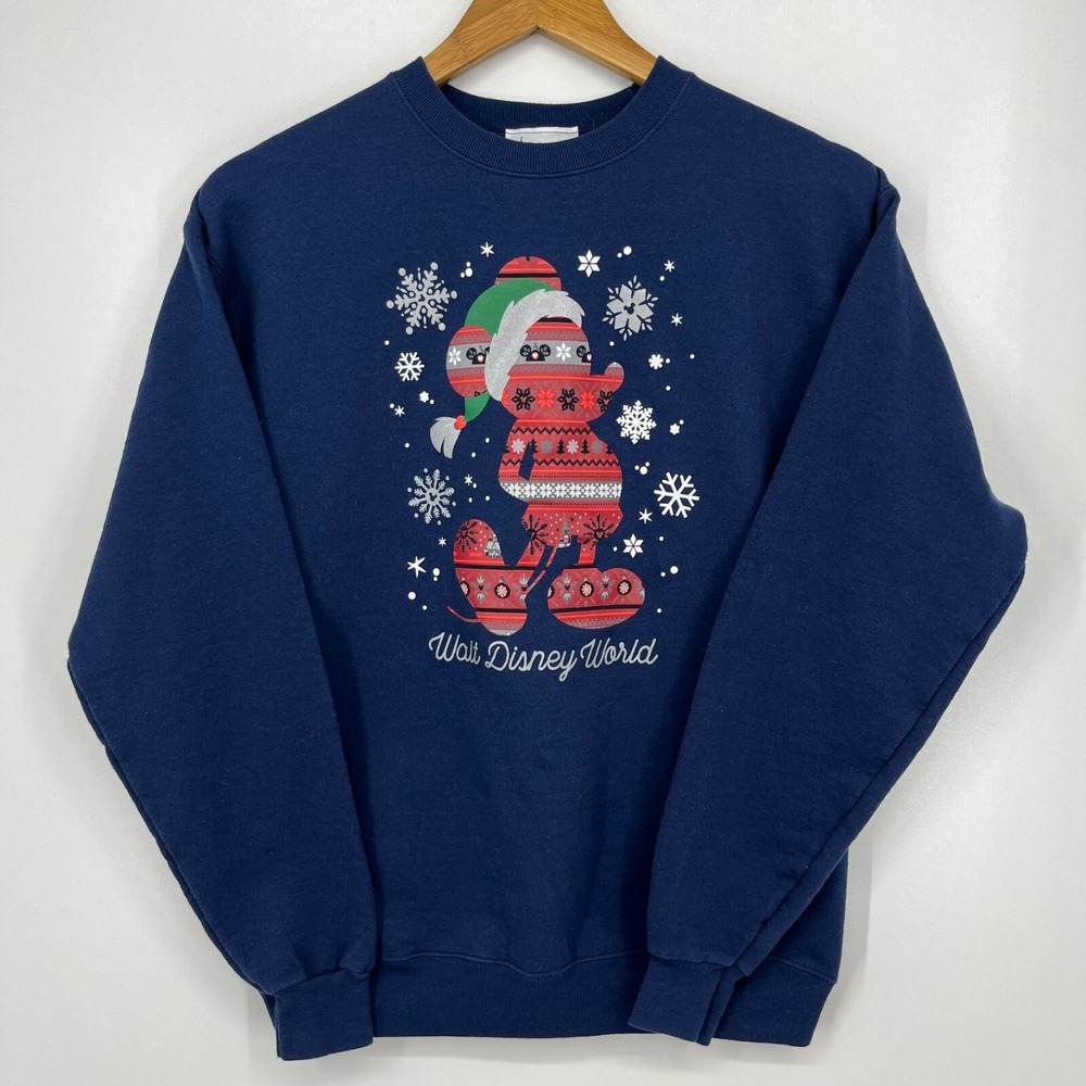 Disney Parks Sweatshirt Adult S Blue Mickey Mouse Walt Disney World Christmas